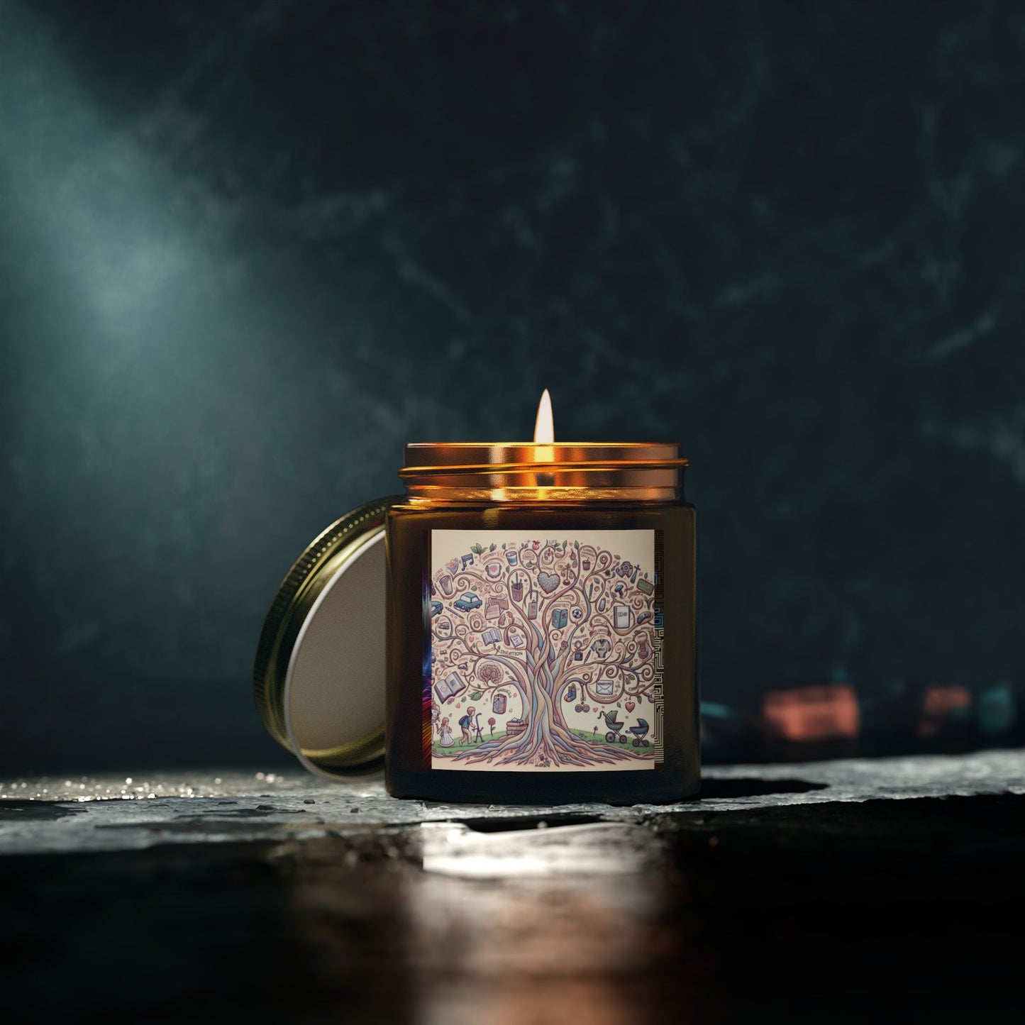 Vintage Tree of Life Tree of Knowledge Candle